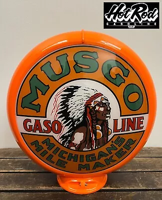 MUSGO Reproduction 13.5  Gas Pump Globe - (Orange Body) • $175