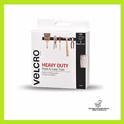 VELCRO® Brand 50mm X 2.5m White Heavy Duty Stick On Tape • $52.38