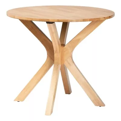 Baxton Studio Kenji Round Wood Dining Table With Splayed Legs In Brown • $175.46
