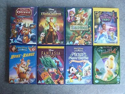 8 X Disney Classics DVD Bundle Black Cauldron/Fantasia 2000/Oliver/Robin Hood/+4 • £5