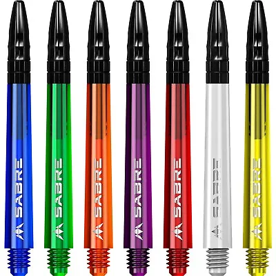 5 SETS (15) Mission Sabre Darts Stems Shafts Coloured Poly Aluminium Tops • £6.95