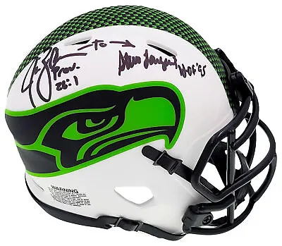 Largent & Zorn Autographed Seahawks Lunar Eclipse Speed Mini Helmet Mcs 211065 • $149