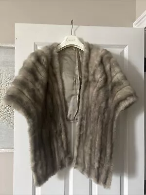 Mink Fur Capelet Stole /shawl  Gray Vintage In Excellent Condition Women  • $129.89