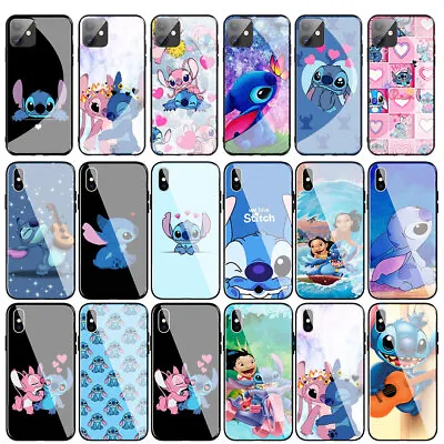 £6.71 • Buy Cartoon Lilo Stitch Glass Case For IPhone 14 Pro Max Plus