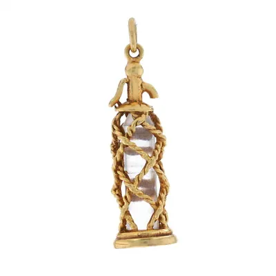 Yellow Gold Vintage Nautical Rope Seltzer Bottle Charm 9k Carbonated Soda Siphon • $274.99