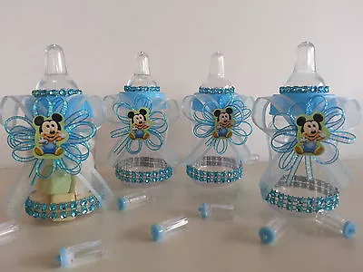 12 Baby Mickey Mouse Fillable Bottles Baby Shower Favors Prizes Boy Decorations • $18.99