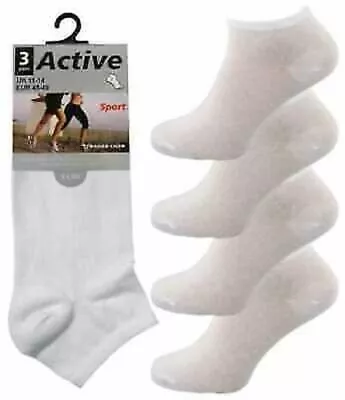 £12.21 • Buy 12 Pairs Men Big Foot Ankle Trainer Socks Black White Size 11-14 Sport Feet