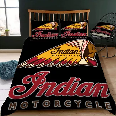 Indian Motorcycle Doona Quilt Cover Single Doube Queen King • $16.31