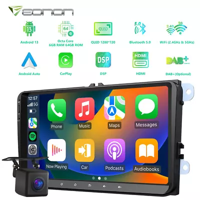 CAM+Android 13 8-Core Car Stereo Radio GPS CarPlay For VW Jetta MK5/6 GTI Amarok • $306.59