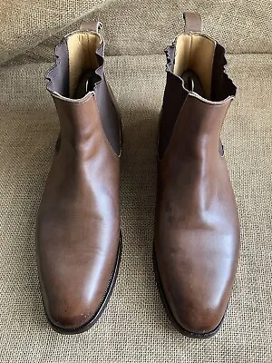Crockett & Jones X Brooks Brothers Brown Leather Chelsea Boots Size US 8.5 D • $220