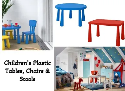 Rubyz Iconic Children Table Chair & Stool ~ Strong Plastic Kids Furniture Set • £12.99