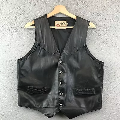 Vintage Leather Vest Sears The Leather Shop Men's 42 Black • $27.99