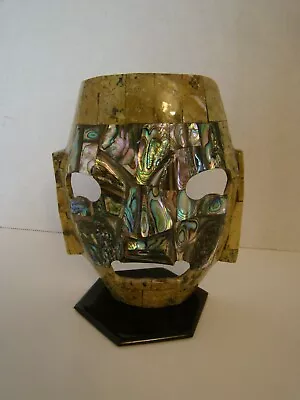 Mayan Aztec Mosaic Stone And Abalone Mask • $12.95