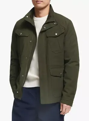 Brand New Mens John Lewis Technical Cotton Four Pocket Jacket Green Khaki • $47.54