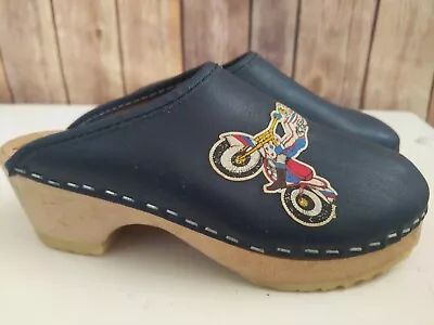 Vintage Kids Moheda Toffeln Motorcycle Racer Clogs Sz 30 USA Sz 12 Sweden Made • $25