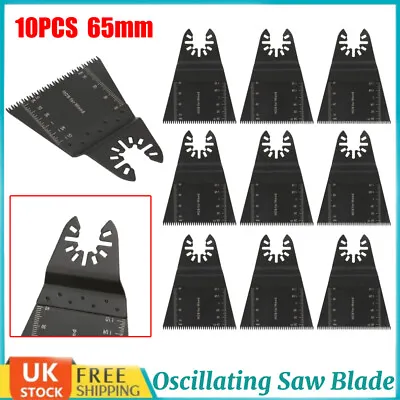 10Pcs Universal Oscillating Multi Tool Blade Saw Blades 65mm Wood Metal Cutter • £8.89