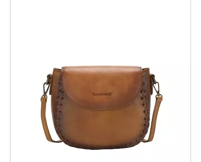 Montana West Genuine Leather Whipstitch Crossbody Bag • $45