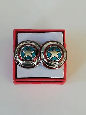 Marvel Avengers Captain America Shield Metal Cufflinks New In Box. • $12.99