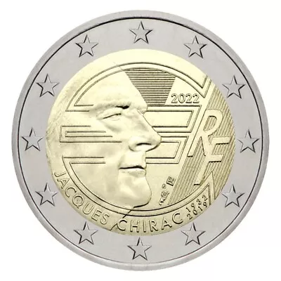 France 2022 Chirac 2 Euro Coin. UNC From Bank Roll. • $5.75