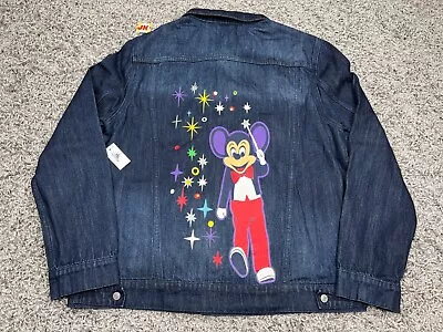 NEW Disney Jacket Adult XL Blue Electrical Parade 50th Mickey Mouse Denim • $55.99