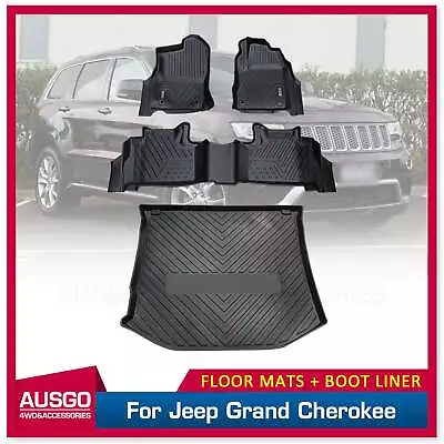 AUSGO 5D TPE Floor Mats + 3D Cargo Mat For Jeep Grand Cherokee WK 2010-2021 • $294.39