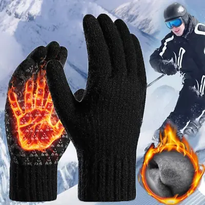 Men Women Winter Snow Gloves Windproof Warm Thick Knit Thermal Insulated Gift • $8.99