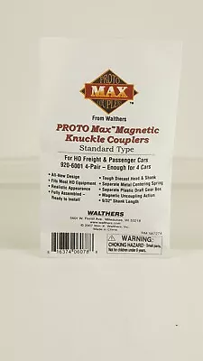 Walthers HO Scale PROTO Max Magnetic Knuckle Couplers (4 Pr) #920-6001 Kadee Eq. • $5.95