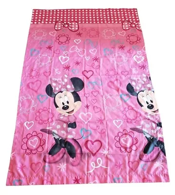 Disney Minnie Mouse Curtain Panel Pink Bow-Tique Size 42”x 63” • £13.92