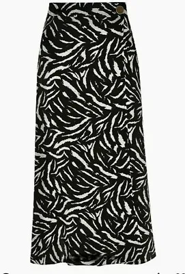Ladies Ex George Satin Zebra Print Wrap Over Skirt Size 8 10 12 14 16 18 20 24 • £11.50