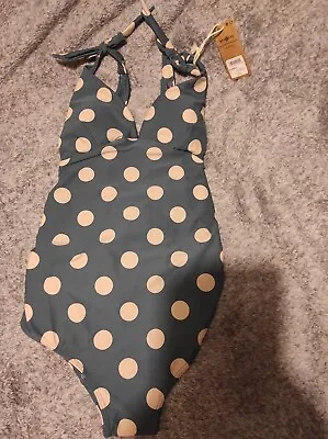 Next Blue/White Spot Polka Dot Maternity Swimsuit Swimming Costume Bnwt Size 6 • £12.99