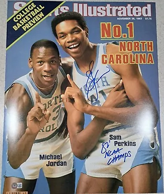 Sam Perkins Signed 16x20 Photo UNC Sports Illustrated Michael Jordan Beckett BAS • $129