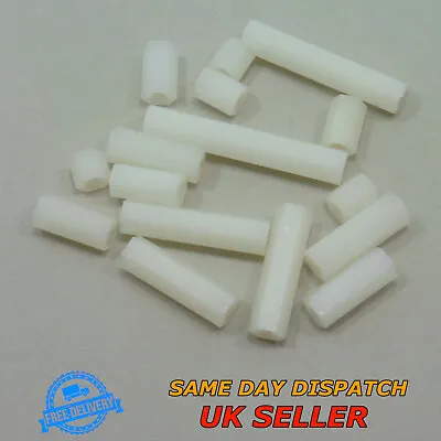 White Nylon Female M3 Spacer Thread Pillars Hexagonal Plastic PCB Studs Hex  • £2.36