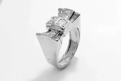 14K White Gold Vintage 1.25 CTW Old Mine Cut Diamond Ring RN10-0013 • $1700