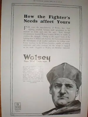 £6 • Buy Wolsey Wool Underwear UK Advert 1918