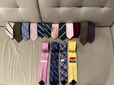 LOT 16 Pcs Men's Neckties J Crew Michael Kors Lord+Taylor 14th&Union Chaps • $50