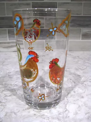 Pier 1 Imports 16 Ounce Tumbler/Glass Matches Gallo Pattern Chicken/Rooster • $5.50