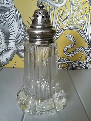 Vintage EPNS Plated And Glass Sugar/Flour Shaker Made Czechoslovakia 6  Tall • $13.50