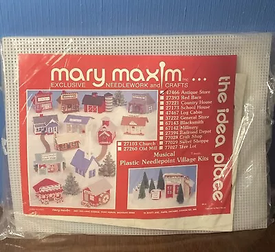 MARY MAXIM Needlework Craft Musical Village Kit - ANTIQUE STORE VTG NEW 47466 • $14.95