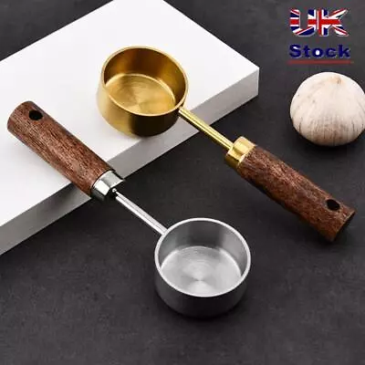 Wooden Handle Measuring Spoon Stainless Steel Coffee Spoon Tea Scoop  Home • £4.59