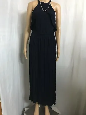 Witchery Size 8 Navy Blue High Neck Maxi Dress • $27