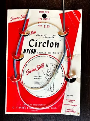 Vintage Susan Bates Knitting Needles Circlon Nylon Circular 29” Size 2 Item 729 • $4.99