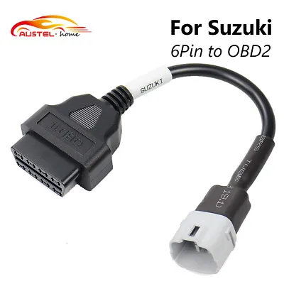 6 Pin Plug Cable Diagnostic Connector 6Pin To OBD2 Adapter For Suzuki Motorcycle • $11.24