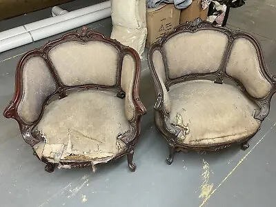 Pair Of Antique French Chairs In Need Of Renovation  • £295