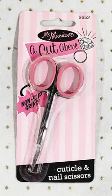 Ms Manicure A Cut Above CUTICLE & NAIL SCISSORS Non Slip Grips - 2652 NEW!!! • $6.57