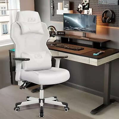 Ergonomic Gaming Chair Racing Style Leather Adjustable Backrest Lumbar Support • $129.99