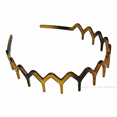 Zig Zag Tortoise Shell Effect Sharks Tooth Hair Band Headband. • £6.24