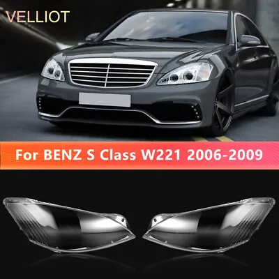 For Mercedes-Benz S-Class W221 2006-2009 Headlight Headlamp Lens Cover Pair • $49.90