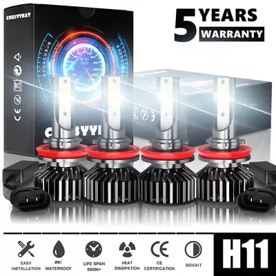 4Pcs H11+H11 Fit Infiniti QX50 2014-2017 6000K Combo LED Headlight High Low Beam • $39.92