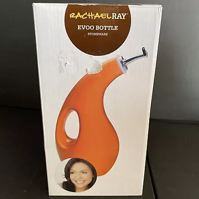 Rachel Ray EVOO Bottle Olive Oil Dispenser Stoneware  24oz Orange New • $10