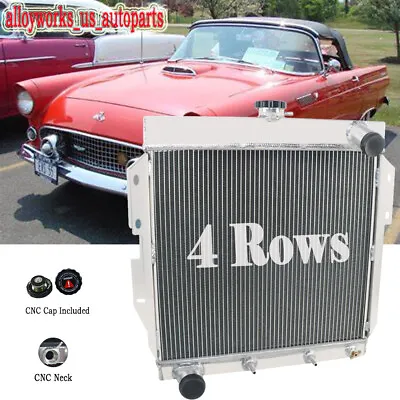 4 Core Aluminum Radiator For 1955-1957 1956 Ford Thunderbird T-Bird 4.8/5.1 V8 • $159